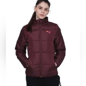 PUMA Essentials Quilted Padded Puffer Jacket in Vineyard Wine